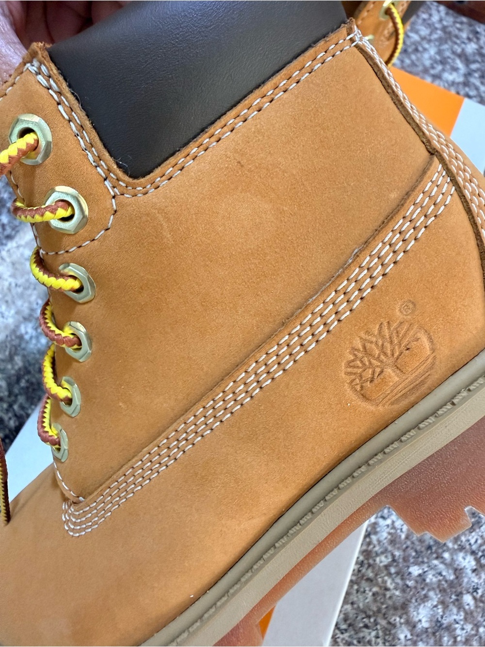 Timberland Kids Premium 6 IN Lace Waterproof Wheat Boots - Picture 9 of 10